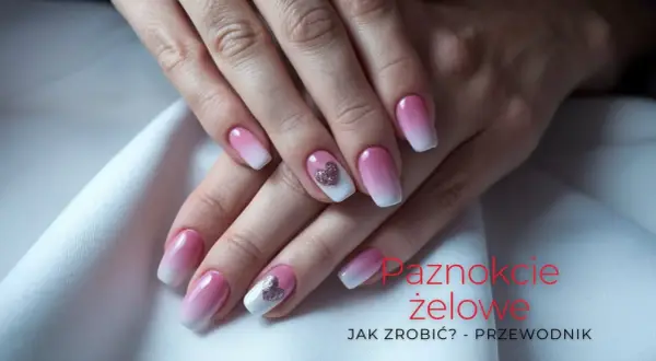 Paznokcie żelowe w stylu ombre z brokatowymi serduszkami. Dowiedz się, jak zrobić paznokcie żelowe krok po kroku.